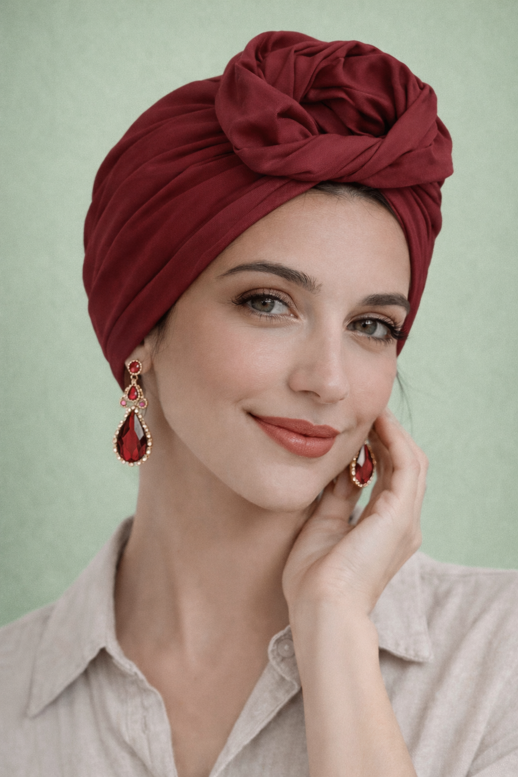 Wine-red Headwrap Turban